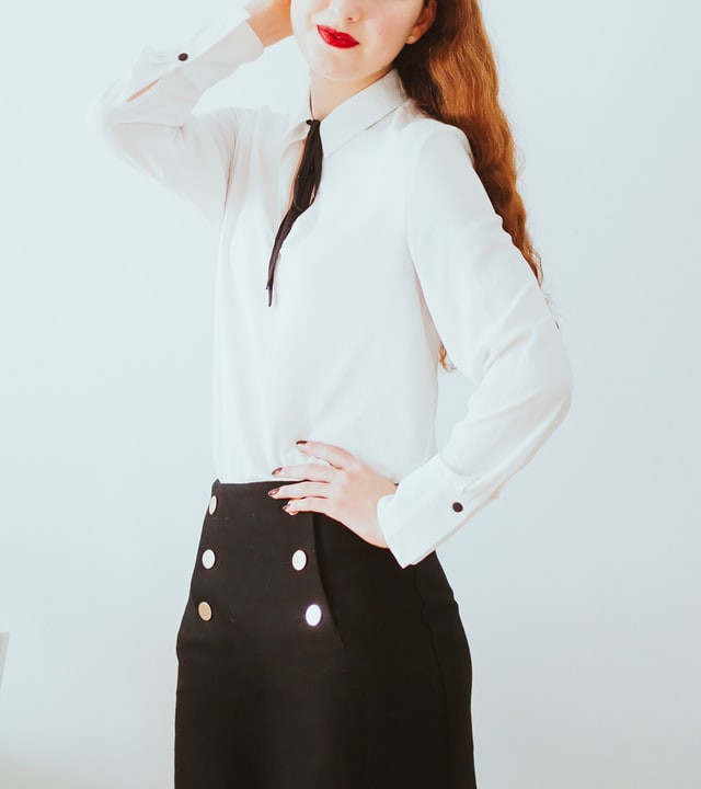 Photo of a female student wearing professional college interview attire