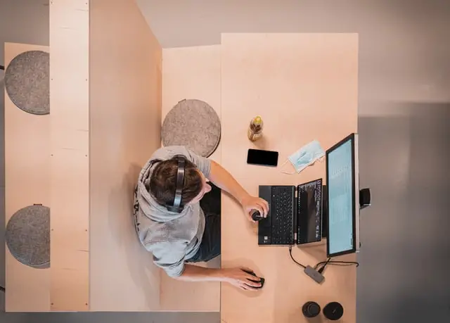 Image of a student working on a computer