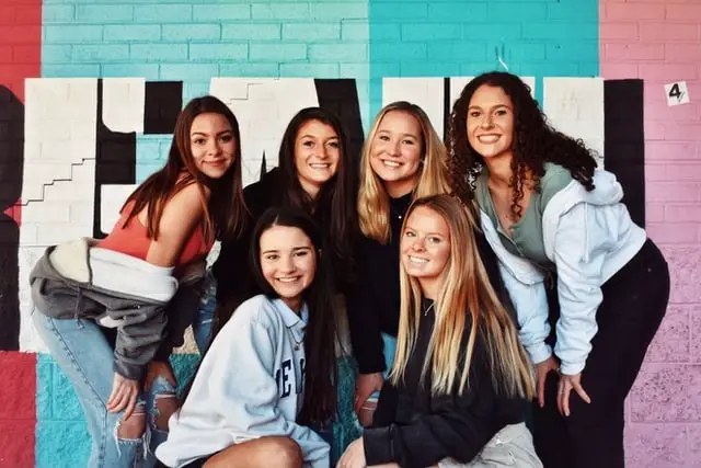 Group of sorority girls posing for a photo