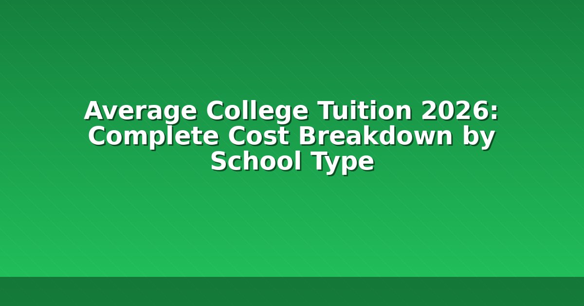 Average College Tuition 2026: Complete Cost Breakdown by Average College Tuition 2026: Complete Cost Breakdown by