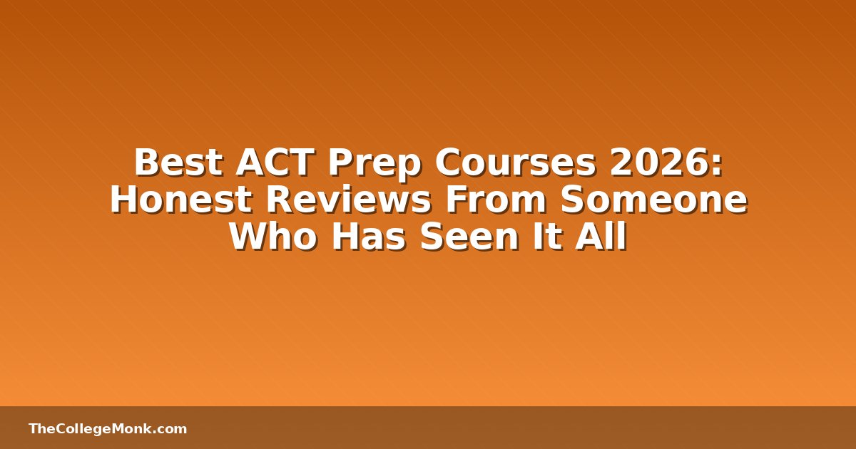 Best ACT Prep Courses 2026: Honest Reviews From Someone Who Best ACT Prep Courses 2026: Honest Reviews From Someone Who