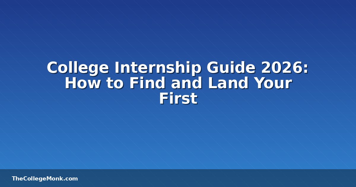 College Internship Guide 2026: How to Find and Land Your College Internship Guide 2026: How to Find and Land Your