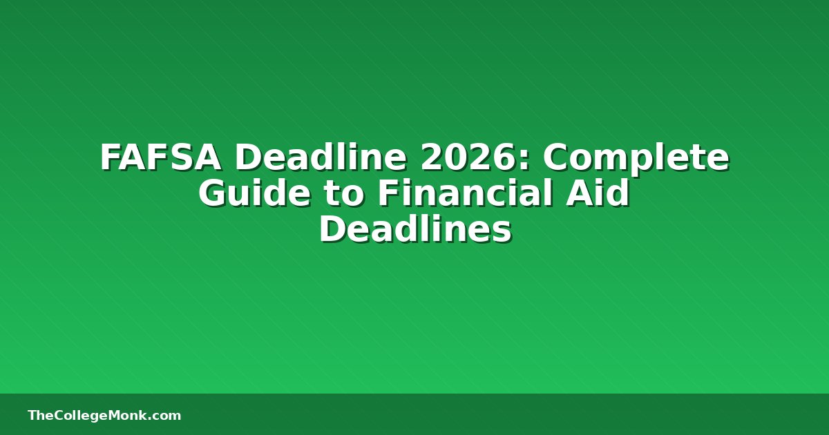FAFSA Deadline 2026: Complete Guide to Financial Aid FAFSA Deadline 2026: Complete Guide to Financial Aid