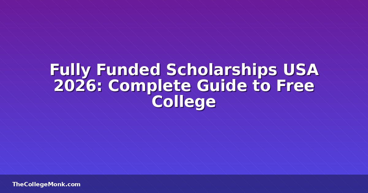Fully Funded Scholarships USA 2026: Complete Guide to Free Fully Funded Scholarships USA 2026: Complete Guide to Free