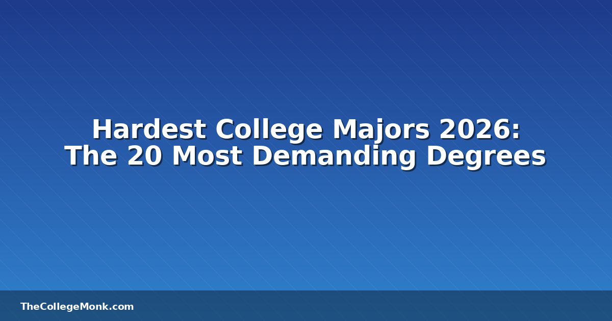 Hardest College Majors 2026: The 20 Most Demanding Degrees Hardest College Majors 2026: The 20 Most Demanding Degrees