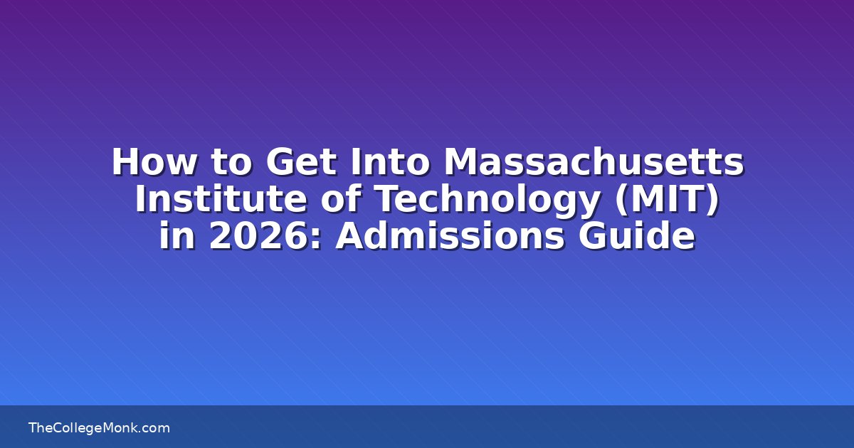 How to Get Into Massachusetts Institute of Technology... How to Get Into Massachusetts Institute of Technology...