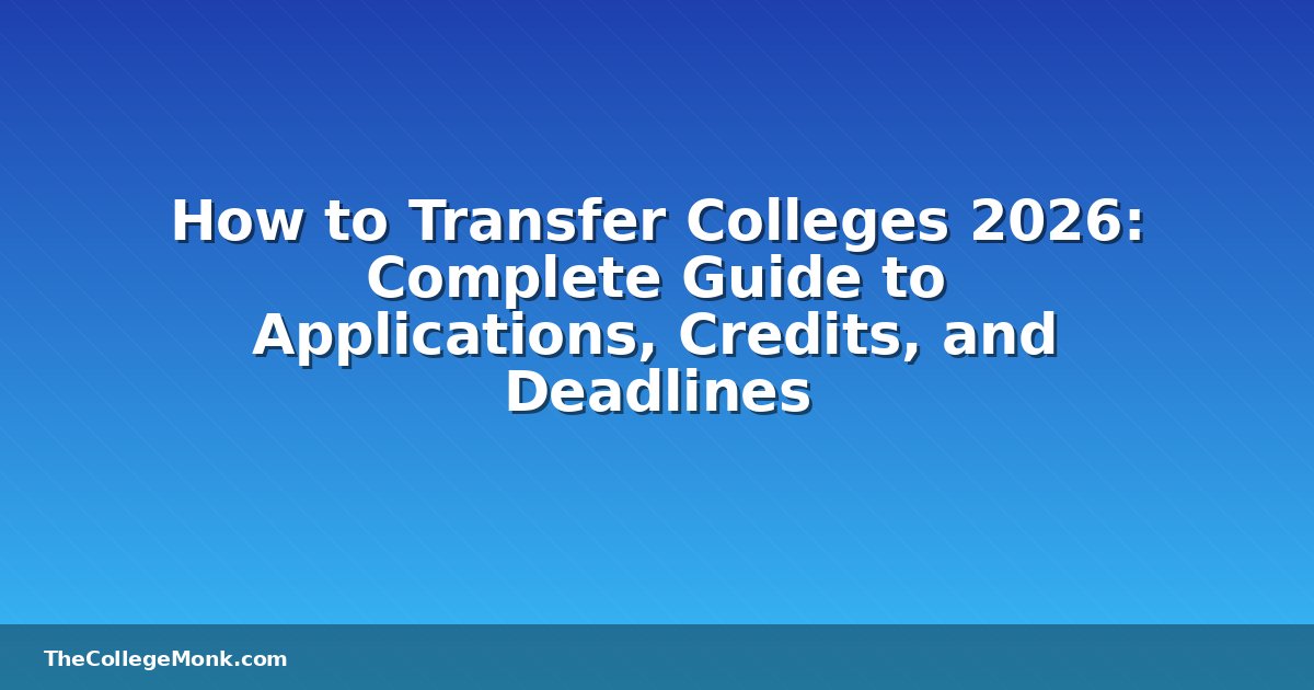 How to Transfer Colleges 2026: Complete Guide to How to Transfer Colleges 2026: Complete Guide to