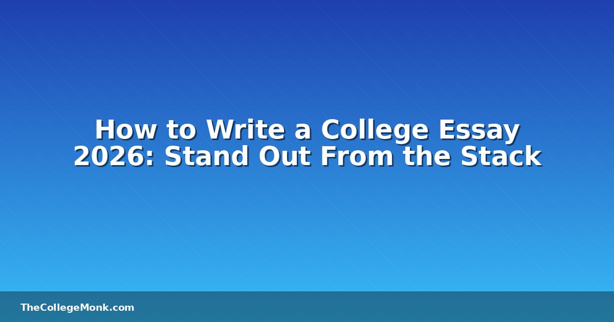 How to Write a College Essay 2026: Stand Out From the Stack How to Write a College Essay 2026: Stand Out From the Stack