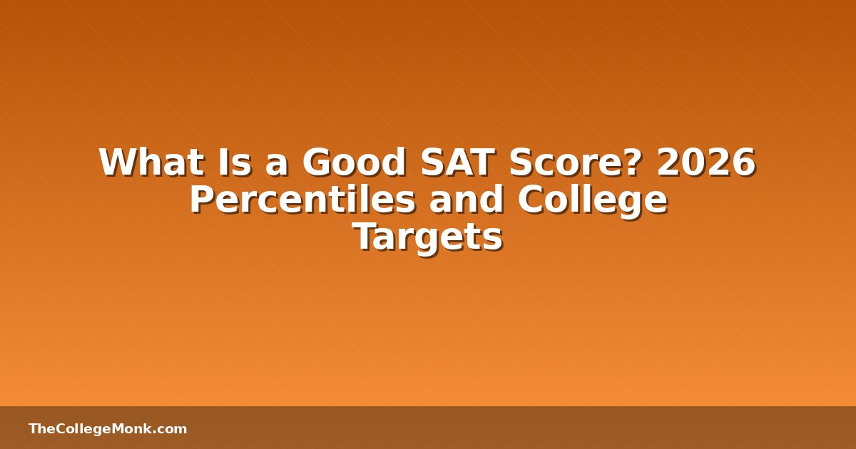 What Is a Good SAT Score? 2026 Percentiles and College What Is a Good SAT Score? 2026 Percentiles and College